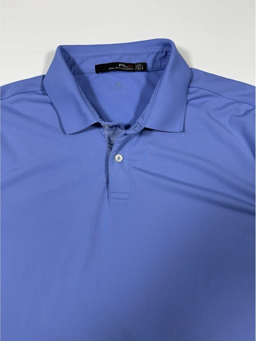 RLX Ralph Lauren Polo Shirt Mens L Blue Stretch Performance Golf Solid